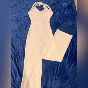Crisscross Backless Jumpsuit White